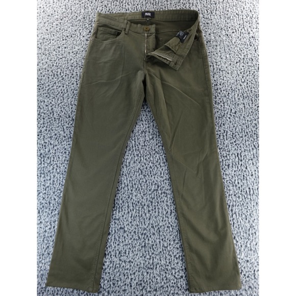 PAIGE Mens Straight Leg Casual Pants Olive Green Size 32x32